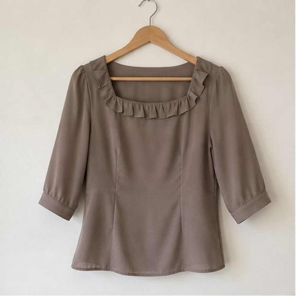 Taupe Button Blouse
